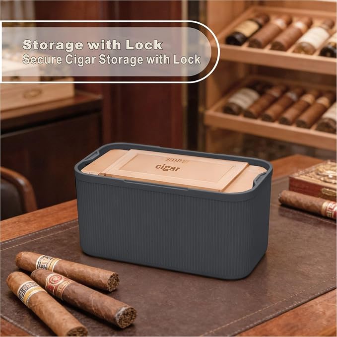 Lockable Storage Box,Medicine Lock Box Travel Case,Refrigerator Bin Container for Food,Medicines,Snacks,Locking Mobile Cell Phone Device Jail,Lockbox for Office,Home,School,Father Gift (Navy Plus) - Image 4
