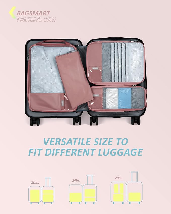 BAGSMART Compression Packing Cubes for Travel Essentials | 14 Set /6 Set /4 Set/2 Set, Lightweight, Durable - Image 3