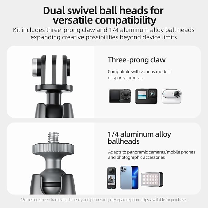 TELESIN 360 Magnetic Mount Magnet Metal Mounts for Go Pro Insta360 X4/X5 Accessory, Quick Release Car Holder Attachment for GoPro Max Hero 13 12 DJI Action 6 5 Pro OSMO 360 Nano Pocket 3 Accessories - Image 3