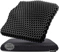 Gel Seat Cushion, Super Large Gel Cushion Chair Pads with Non-Slip Cover for Home Office Car Seat Wheelchair, Soft Breathable Honeycomb Seat Cushion for Relieve Hip Pain, As Seen On TV (Black) by Helishy