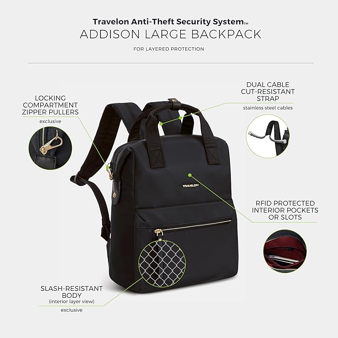 Travelon Addison Anti-Theft Large Backpack - Image 3