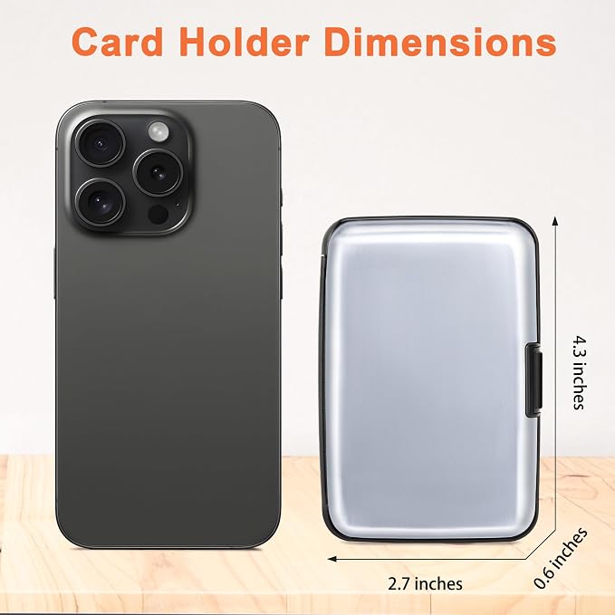 Mayski 2 Pack Credit Card Holder for Women RFID Blocking Wallet, Silver | Card Wallets for Women Small Mini Business Metal Accordion Aluminum Alloy Hard Case for Men - Image 5