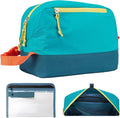 Waterproof Makeup Bag For Women Girls Men,Two-Tone Colorblock Travel Toiletry Bag With Wet Pocket & Removable Transparent Bag, 8L Large Capacity Lightweight Vacation Essentials (Light Blue+Dark Blue) by Janhavi
