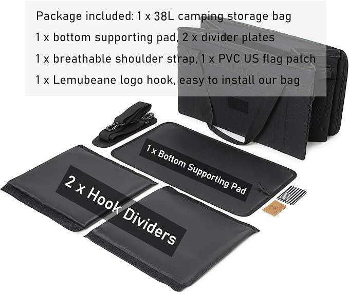 Tactical Camping Storage Bag Utility Tote Bag Camping Kitchen Organizer with Axe Holder & Shoulder Strap - Image 4
