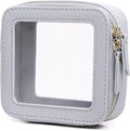 Pinkmik Mini Clear Makeup Bag, Gray, MINI-1 | Small Size, Zipper Closure, Cosmetic & Toiletry Case, Purse Organizer, Car Essentials by Pinkmik