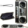 Wallet,Leather Long Wallet Suitable For Ladies And Teenagers - Detachable Wristband + RFID Travel Wallet With Card Slot - Retro Boombox by Unknown
