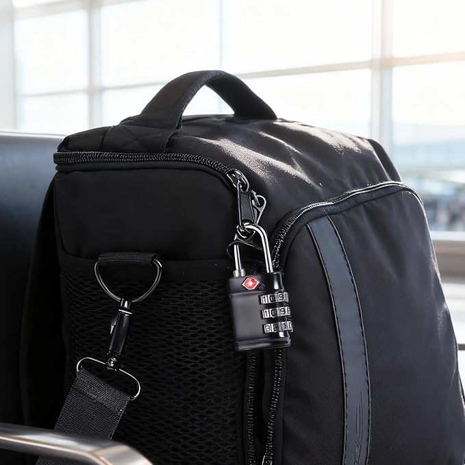 TSA Approved Combination Lock - Compact & Durable Luggage Locks, 3-Digit Resettable Password for Travel, Gym Lockers, Cabinets, Black - Image 5