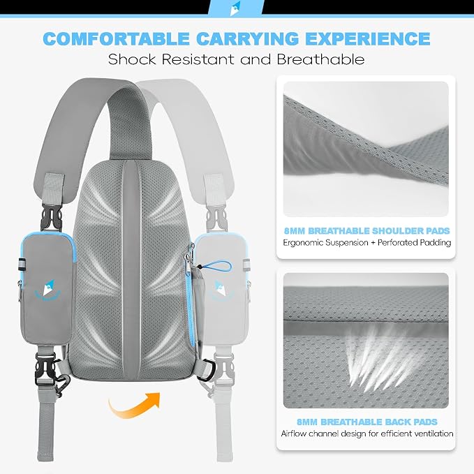 Seektop RFID Anti-Theft Crossbody Bag Sling Backpack for Women & Men, Casual Chest Daypack for Daily Travel - Image 4