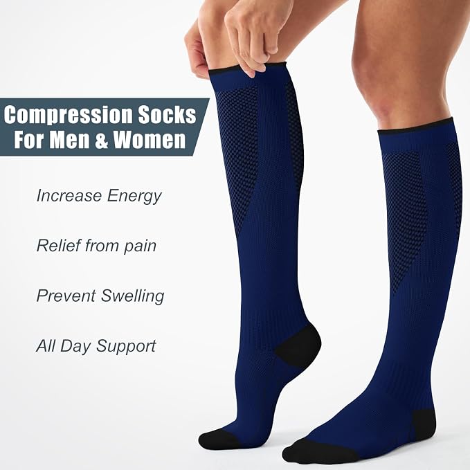 Compression Socks for Women and Men(3 Pairs)15-20mmHg - Best Circulation Support Socks - Image 2