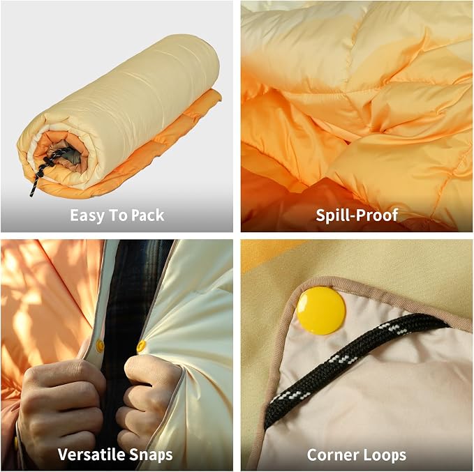 Camping Blanket, Puffy Blankets Lightweight Windproof Resistant for Outdoors,Hiking, Backpacking,Car,Picnic,Stadium - Image 5