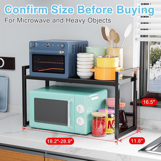 Expandable Metal Storage Shelves, 110LBS Heavy Duty Shelving Units and Storage for Pots Pans Small Appliances, Adjustable Metal Storage Shelf Organizer Rack for Kitchen Cabinets Closet Pantry Garage - Image 9