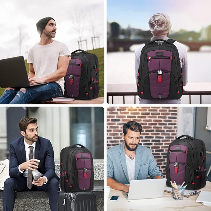 LOVEVOOK Large Laptop Backpack for Men,17.3Inch Heavy Duty Travel Backpack | TSA-Friendly with Anti-Theft,Carry On Flight Approved,College Work Bookbag,Water Resistant Business Backpack for Men Women - Image 7