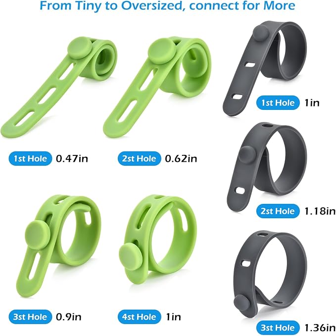 30 Pcs Silicone Cable Ties, Cord Organizer Ties, Cord Ties Reusable, Cord Wrap Cable Organizer 5Inch Cable Management (6 Color) Cbfoeyk - Image 7