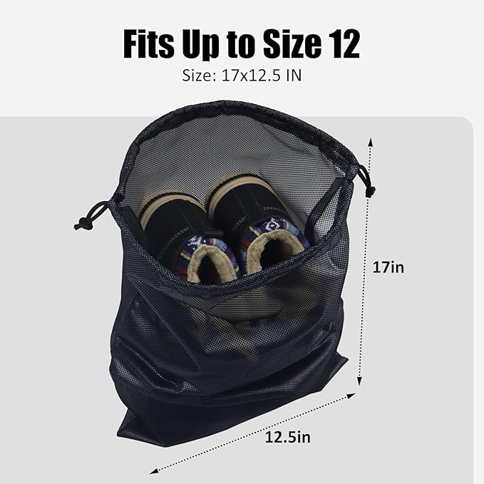Gloppie Shoe Bags for Travel, Shoe Storage Bag with Drawstring, Packing Organizer for Sneakers, Gym, Luggage, Closet, Weekender Overnight Travel Essentials - Image 2