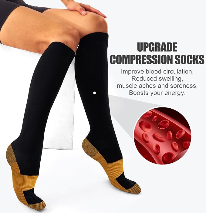 4 Pairs Compression Socks for Women and Men-Circulation Best Support Socks for Running,Athletic,Cycling - Image 5