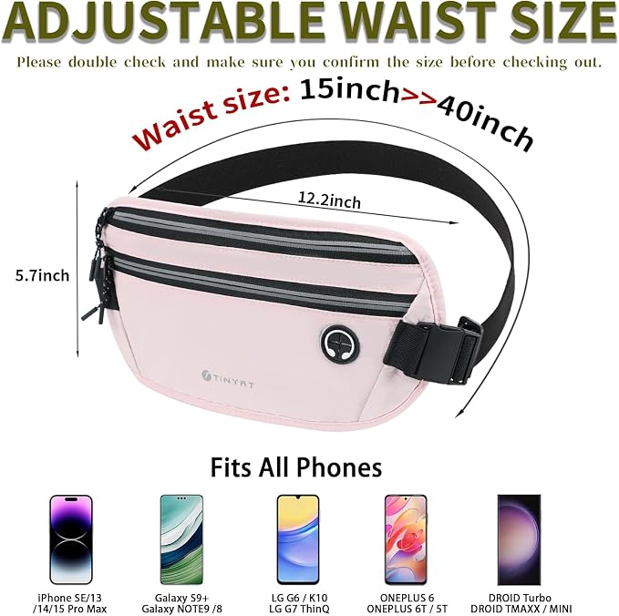 Slim Running Belt for Women Men Runners Fanny Packs With Phone Holder Hidden Pockets Exercise Waist Bag for Marathon Workout - Image 3