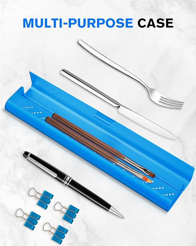 Toothbrush Case Cover for Traveling, Aluminum Toothbrush Holder for Manual Toothbrush + Mini Toothpaste, Portable Tooth Brush Storage Box for Camping Business Trip-Blue (1 Pack) - Image 7