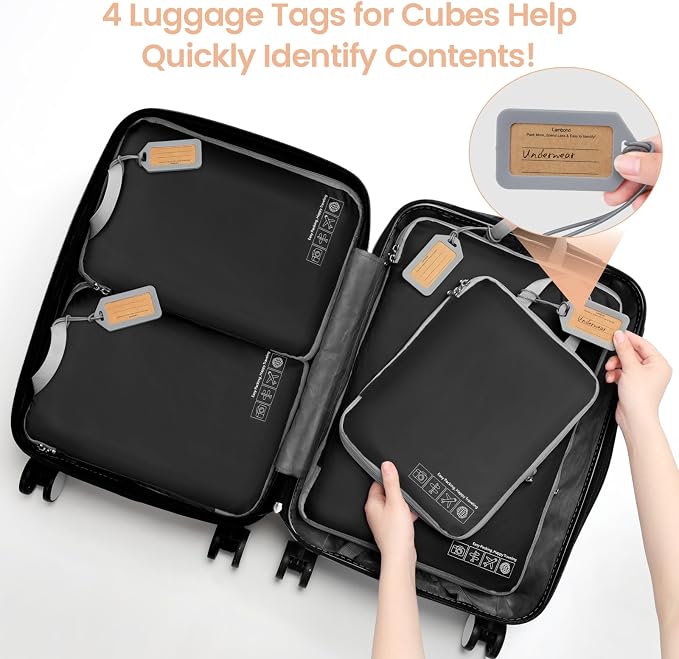 Cambond Compression Packing Cubes for Travel - Luggage Suitcase Organizer | Compression Zip Design for Space-saving, Expandable, Lightweight, Keep Clothes Sorted, Luggage Space Tidy, Carry on Pack Fast - Image 5