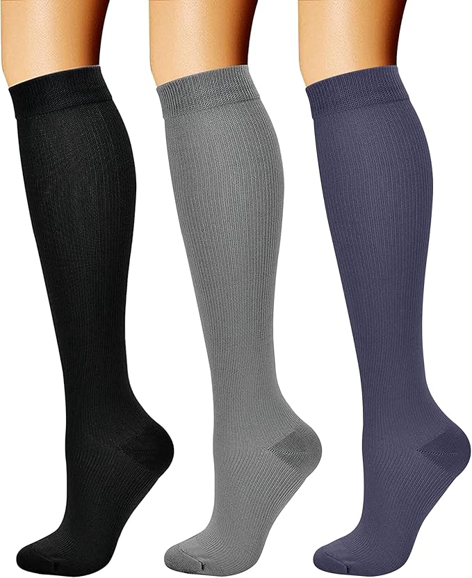CHARMKING Compression Socks for Women & Men Circulation (3 Pairs) 15-20 mmHg is Best Support for Athletic Running Cycling by CHARMKING