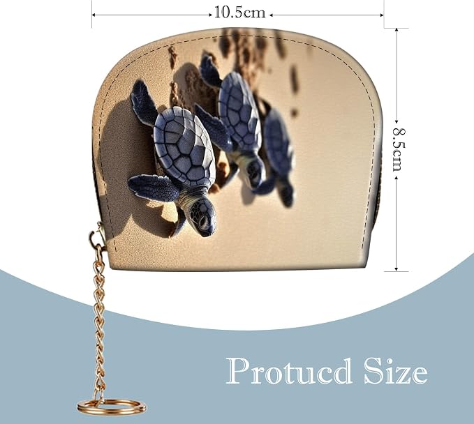 Women's Slim RFID Wallet – Compact Leather Card Holder Wallet for Women, 9 Card Slots RFID Blocking Credit Card Organizer, Small Travel Wallet - Beautiful Sea Turtle Beach - Image 2