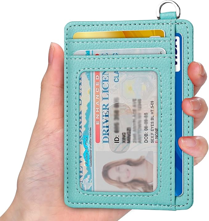 Slim Minimalist Front Pocket Wallet, RFID Blocking Credit Card Holder Wallet with Detachable D-Shackle for Men Women - Image 2