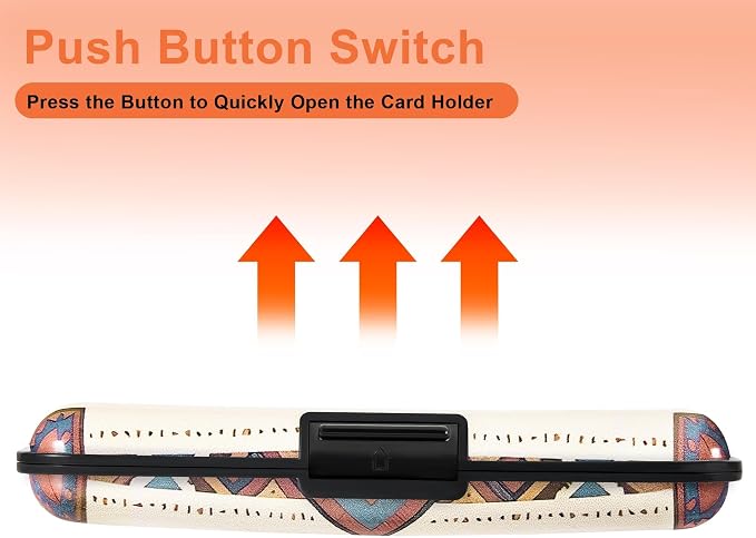 Mayski Credit Card Holder for Women RFID Blocking Wallet, Boho Feathers | Card Wallets for Women Small Mini Business Metal Accordion Aluminum Alloy Hard Case for Men - Image 6