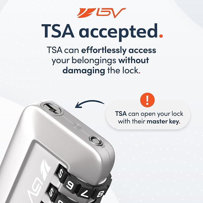 TSA Accepted Luggage Travel Lock, Set-Your-Own Combination Lock for School Gym Locker, Luggage Suitcase Baggage Locks, Filing Cabinets, Toolbox, Case (Silver, 2 Pack) - Image 2