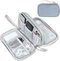 FYY Electronic Organizer, Travel Tech Pouch Bag, Cable Organizer Light Grey | Wrist Strap, Waterproof, Double Layers Portable Electronics Travel Carrying Case for Cord, Charger, Daily Business Trips Use by FYY