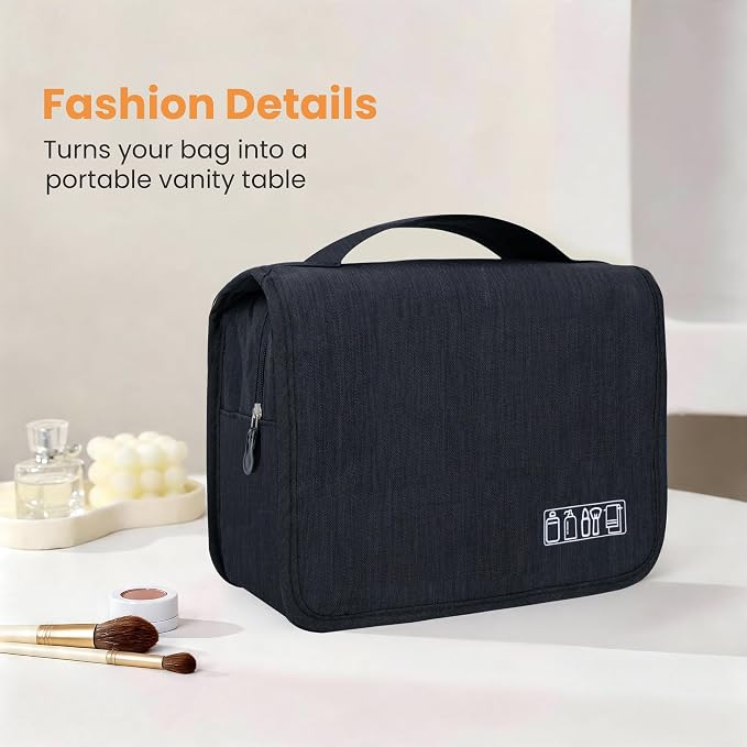 Portable Hanging Toiletry Bag for Travel, Small Multifunctional Makeup Cosmetic Bag for Women, Waterproof Travel Toiletries Organizer, Shower Bathroom Pouch with Hook for Gym, Camping, Business Trips - Image 4