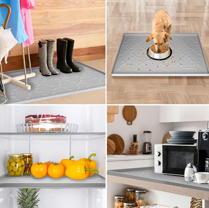 Waterproof Under Sink Mat 34" x 22", Silicone Mat Kitchen liner | BPA-Free Silicone Mat with Raised Lip Protects Cabinets from Leaks, Versatile Home Organizer for Bathroom, Pets, Boots, Floor - Image 8