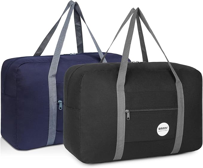 WANDF Personal Item Travel Bag, Carry On Duffle Bag Women | 18x14x8 inches, Airline Underseat Aprroved, Weekend Overnight Trips, Lightweight Packable by WANDF