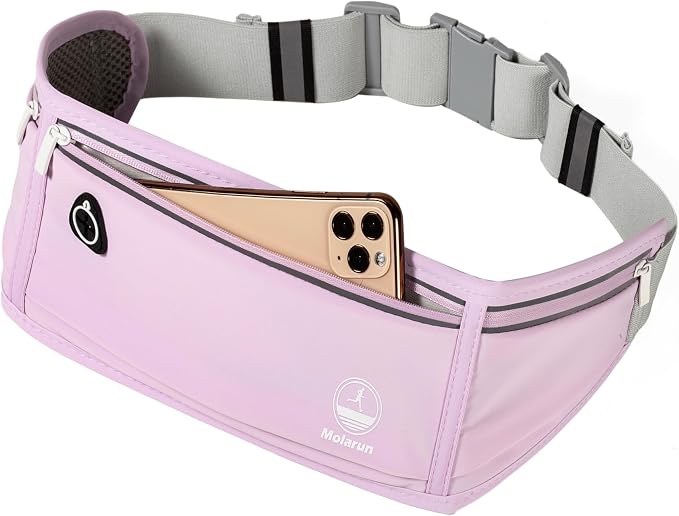Slim Running Belt Fanny Pack, Phone Holder Waist Pack Money Belt - Lilac - Image 3