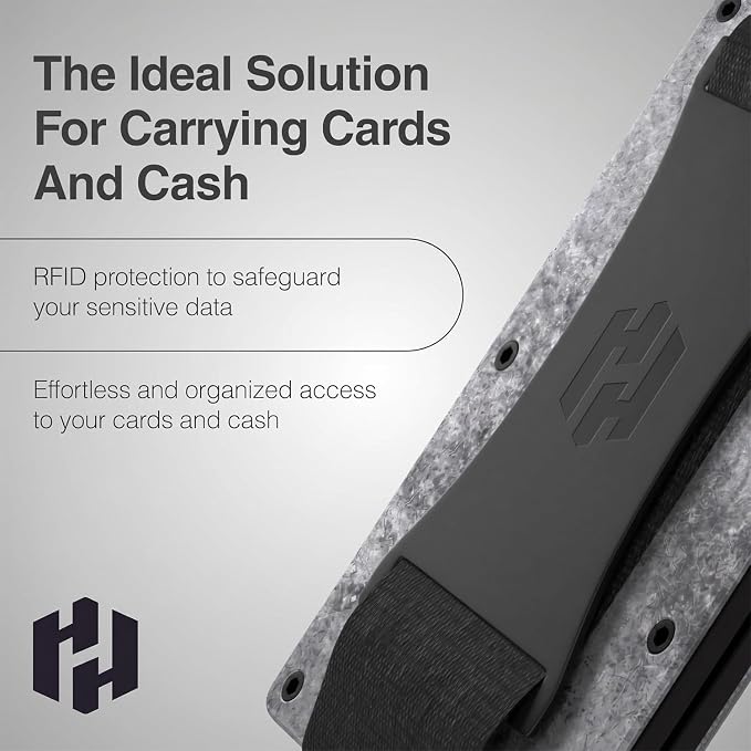 Wallet for Men - Slim RFID Blocking Metal Wallet with Cash Strap, Minimalist Front Pocket Credit Card Holder, Small Mens Wallet - Image 6
