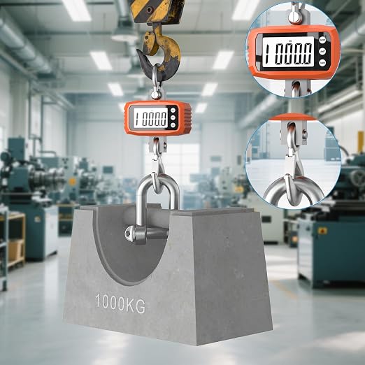1000kg Digital Crane Scale & Hanging Scale - Aluminium House Stainless Steel Handle| Multi-Use for Gym, Hunting, Travel (Luggage), Farming, Fishing | High-Precision LCD Display, Orange - Image 3