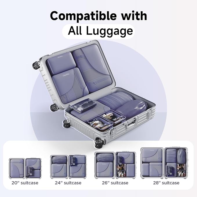 OlarHike 9 Set Packing Cubes for Travel,Gifts for Women Mom,Anti-Tearing Suitcase Organizer,with Over 1000 pcs Mesh Holes,Vacation Essentials & Accessories for Cruise Ship - Image 9