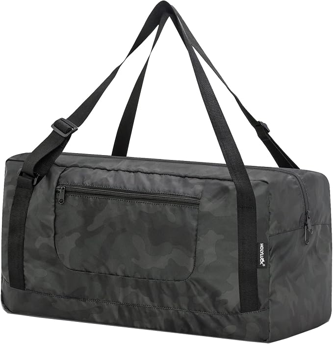 HOLYLUCK Foldable Travel Duffel Bag For Women & Men Luggage Great for Gym (midnight camo) by holyluck