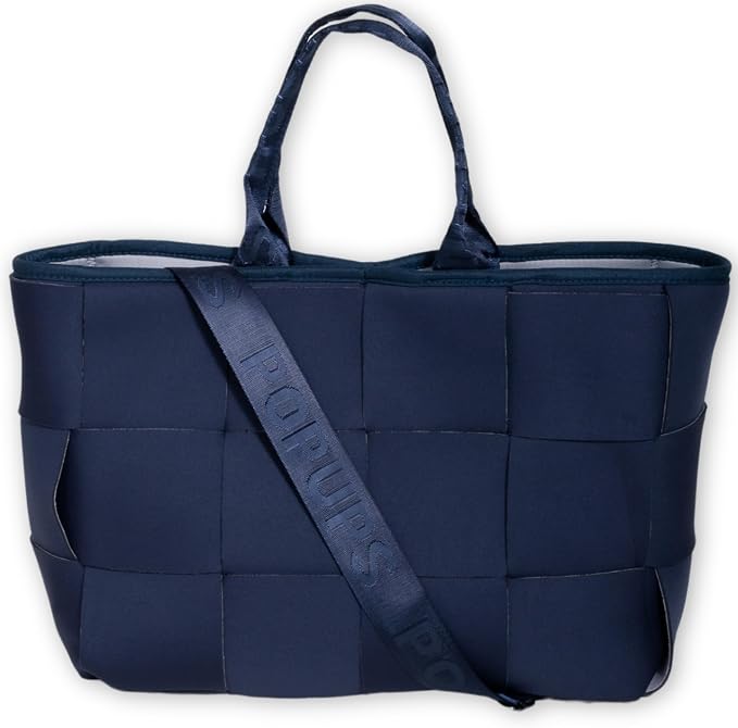 POPUPS Interwoven Large Neoprene Foldable Tote Bag, Weekender Bag for Women - Travel Crossbody Purse by POPUPSBrand