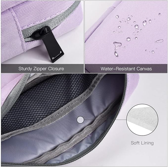 Universal Electronics Accessories Bag Pouch, 2-Pack Portable Soft Carrying Case Bag Wire Cable Organizer for Hard Drive, Power Adapter, Laptop Mouse, Cosmetics Kit, Cell Phone, Small+Big-Purple - Image 4