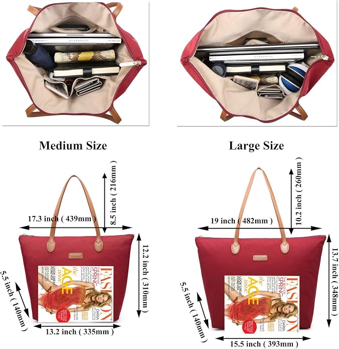 Water Resistant Light Weight Nylon Tote Bag Handbag - Image 5