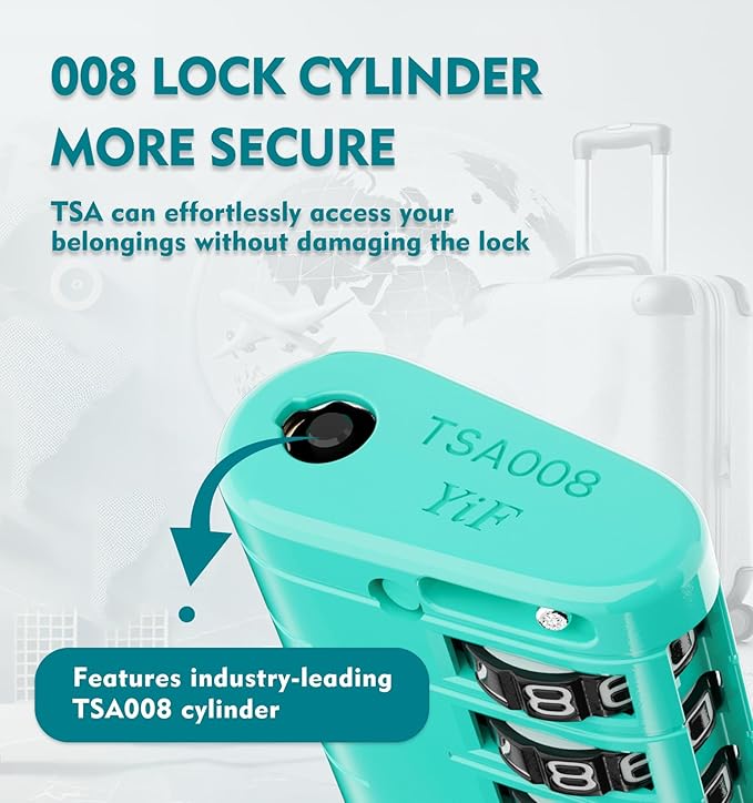 ANVIL TSA Approved Luggage Locks with Search Alert Indicator, 4-Digit Combination Suitcase Lock, Advanced TSA008 Core Heavy Duty Anti-Theft Travel Lock for Double Zippers, Backpacks - Image 2