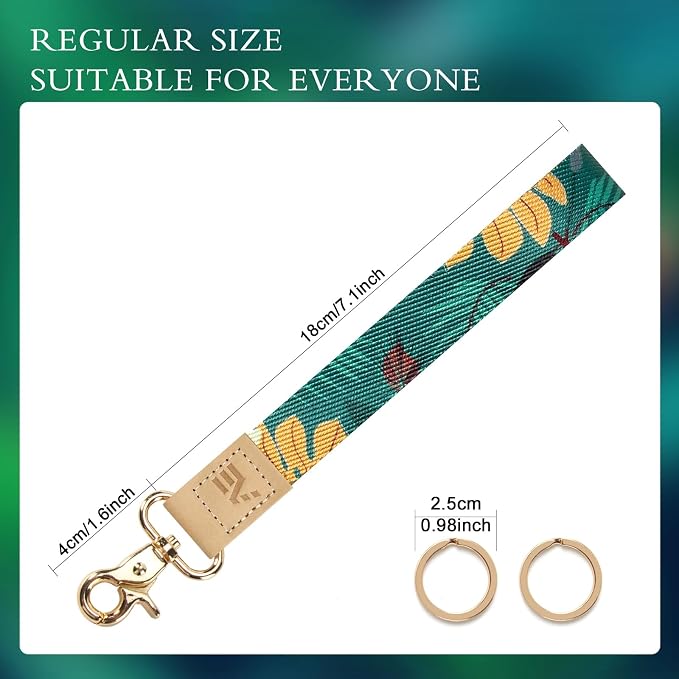 Slim Minimalist Front Pocket Wallet & Wristlet Keychain Lanyard Bundle - RFID Blocking Card Holder with Detachable D-Shackle & Key Holder with 2 Keyrings - Image 3