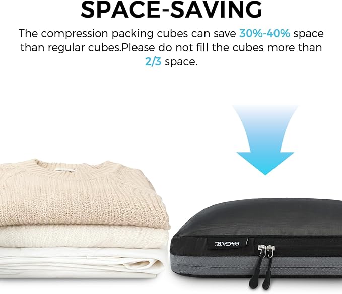 BAGAIL 6 Set Ultralight Compression Packing Cubes Packing Organizer for Travel Accessories Luggage Suitcase Backpack - Image 6