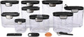 ProKeeper+ Airtight Food Storage Container Set – Clear Plastic Flour and Sugar Canister Set with Magnetic Accessories for Kitchen Organization (Black, 13-Piece) by Unknown