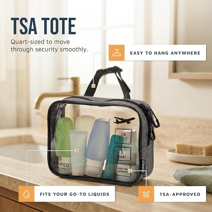 TRIPPED Travel Gear 3-Piece Travel Toiletry Bag Set | Includes Hanging Toiletry Bag, 311 TSA Liquid Bag, and Accessory Organizer Pouch with Lightweight Ripstop Construction - Image 4