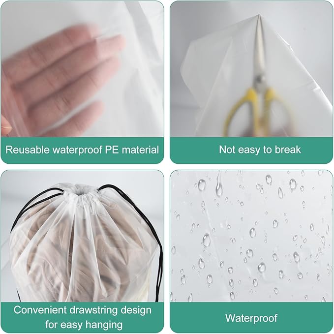 26 Pcs Shoe Bags for Travel，PLULON Clear Drawstring Travel Shoe Bags for Packing Waterproof Dustproof Shoes Organizer Pouch Travel Accessories Shoe Storage Bag for Women Men Portable Travel Essentials - Image 3