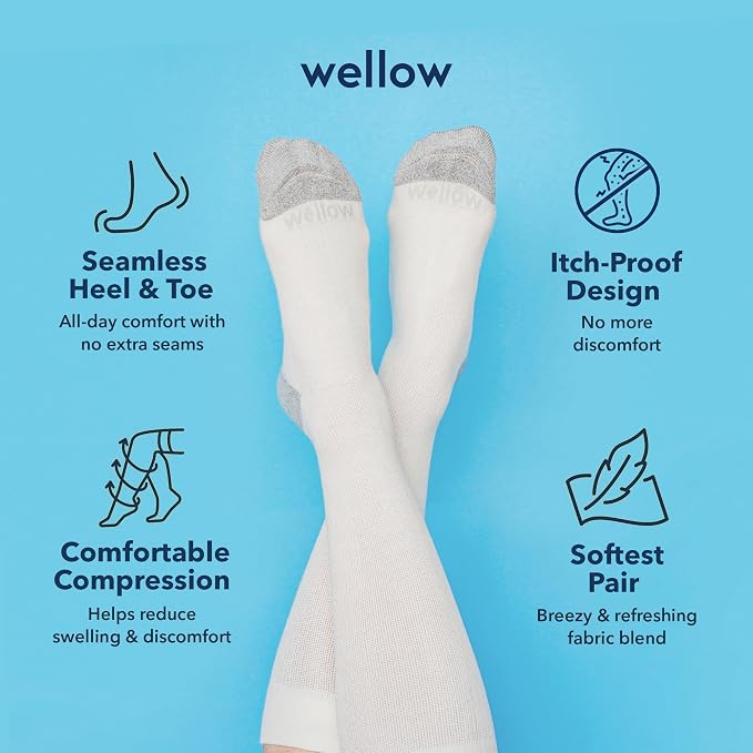 Wellow Knee High Compression Socks for Men & Women, 18–25 mmHg, Bamboo Viscose, Swelling Relief - Image 3