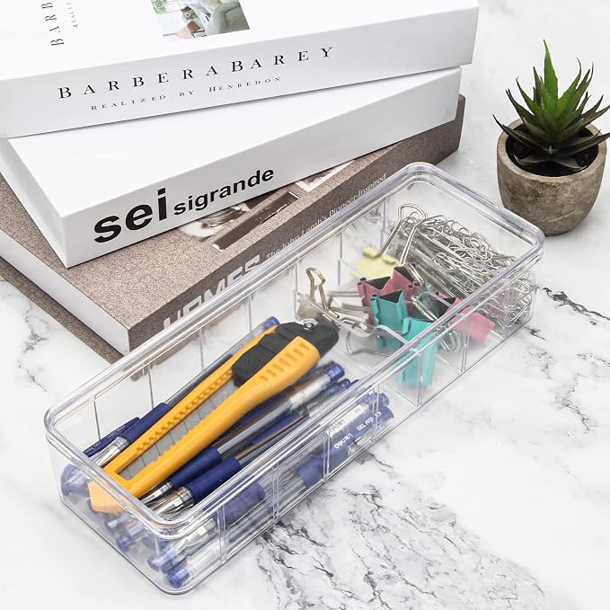 Cable Organizer Storage Box Plastic Cable Cord Management Box Power Cord Organizer Case with 10Pcs Rubber Ties for Office, Home, Desk Accessories Storage Stationery Supplies - Image 6