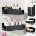 Nieifi Adhesive Shower Shelves, Black, 5 Pieces | Rustproof ABS, Large Capacity, Removable Design, Easy-Clean, No Drilling Shower Organizer for Bathroom Storage & Home Decor by Nieifi