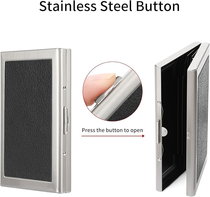 Credit Card Holder Wallet for Women Men Stainless Steel Metal Card Case RFID Blocking Business Card Protector Case with 6 Slots - Image 4
