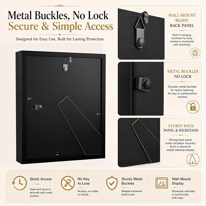 Hidden Picture Frame Safe with Fireproof Money Bag, Diversion Safe, 8x10 | Looks like real wall decor, hidden compartment fits cash, passports, cards, keys & documents. Large storage space. - Image 5